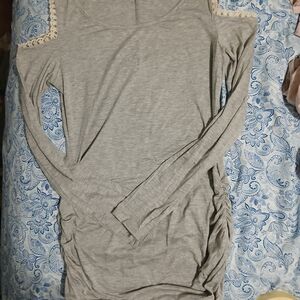 Nwt Hailey & Co. Gray Lace Cold Shoulder Top Various Sizes